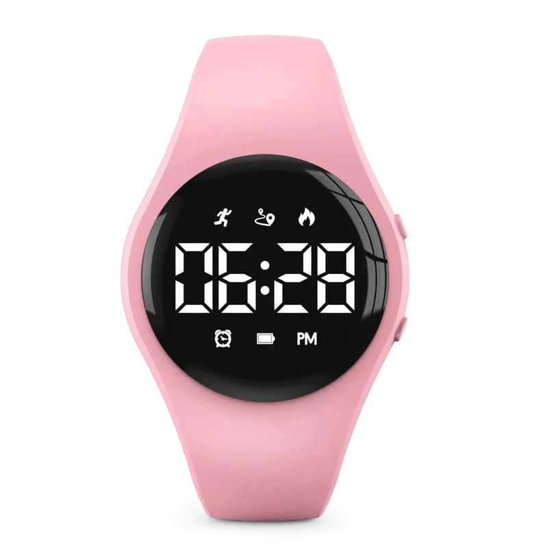 Kids Led Digital Pedometer Watch Steps Counter Waterproof Wristwatch Vibrating Alarm Clock Stopwatch Great Gift for Kids Children Teens Girls Boys
