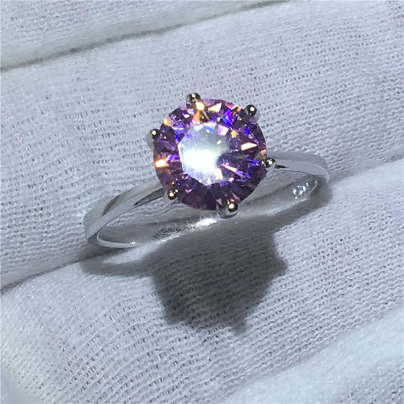 Floral Diamond & Pink Zircon Ring - Bridal Collection