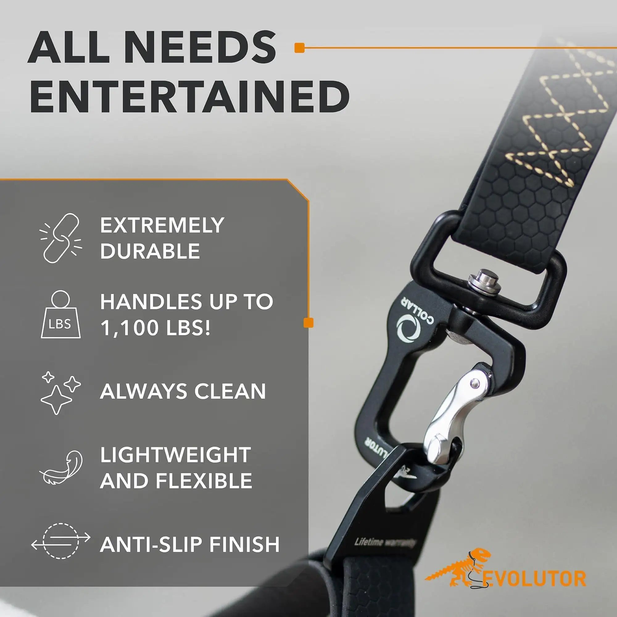 Resilient Black Tactical Dog Leash 4 Ft