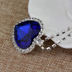 Ocean Heart Crystal Pendant