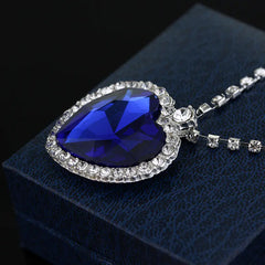 Ocean Heart Crystal Pendant
