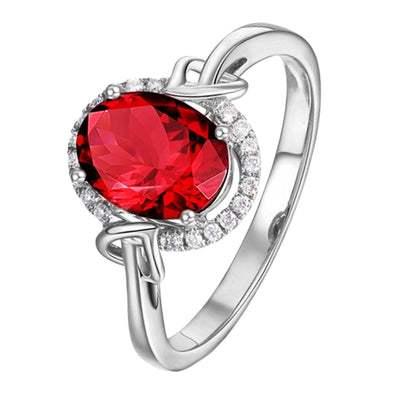 Elegant Ruby Crystal 18k Rose Gold Ring