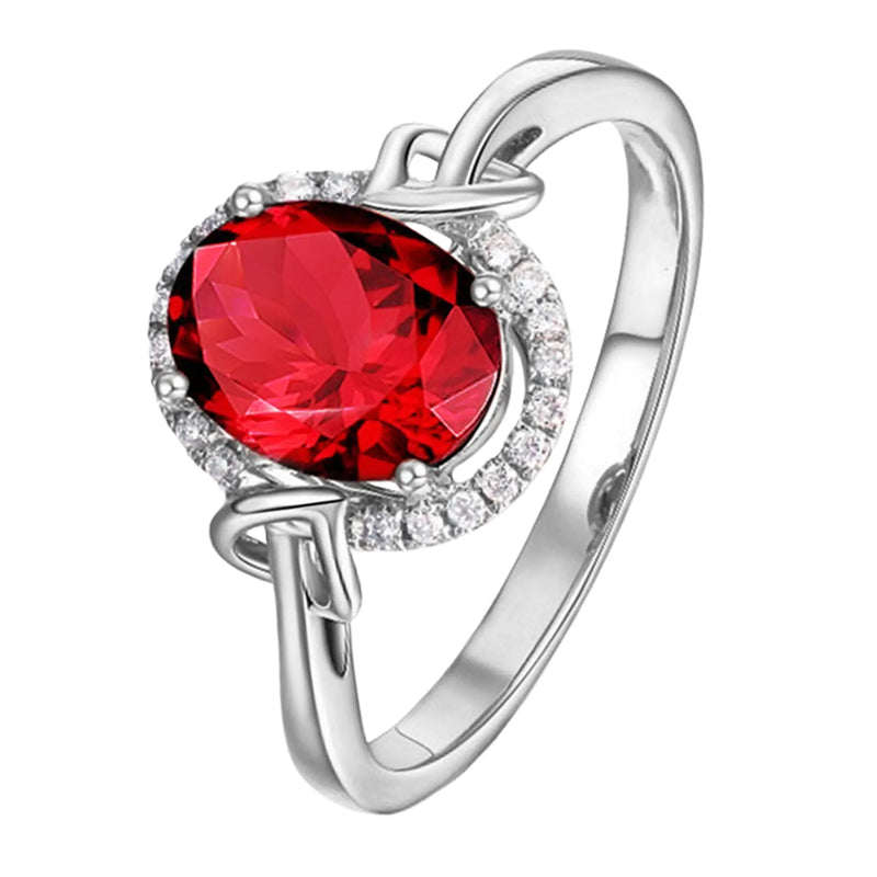 18k Rose Gold Ruby Crystal Ring