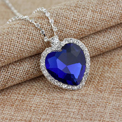 Ocean Heart Crystal Pendant