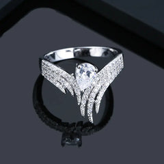 Elegant Winged Diamond Memory Ring