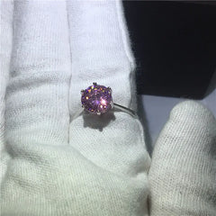 Floral Diamond & Pink Zircon Ring - Bridal Collection