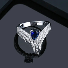Elegant Winged Diamond Memory Ring