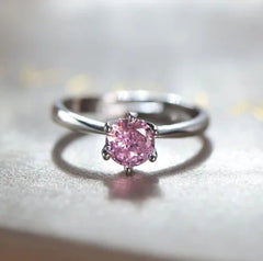 Floral Diamond & Pink Zircon Ring - Bridal Collection
