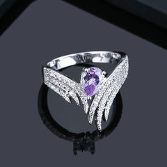 Elegant Winged Diamond Memory Ring