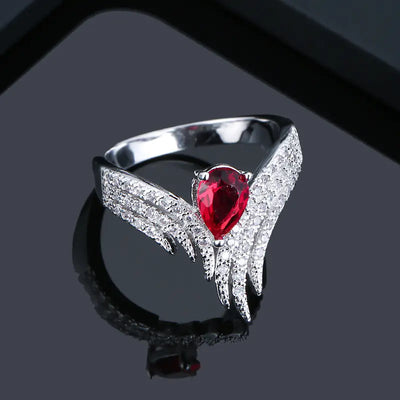 Elegant Winged Diamond Memory Ring