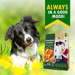 Chicken-Wrapped Rawhide Sticks for Dogs