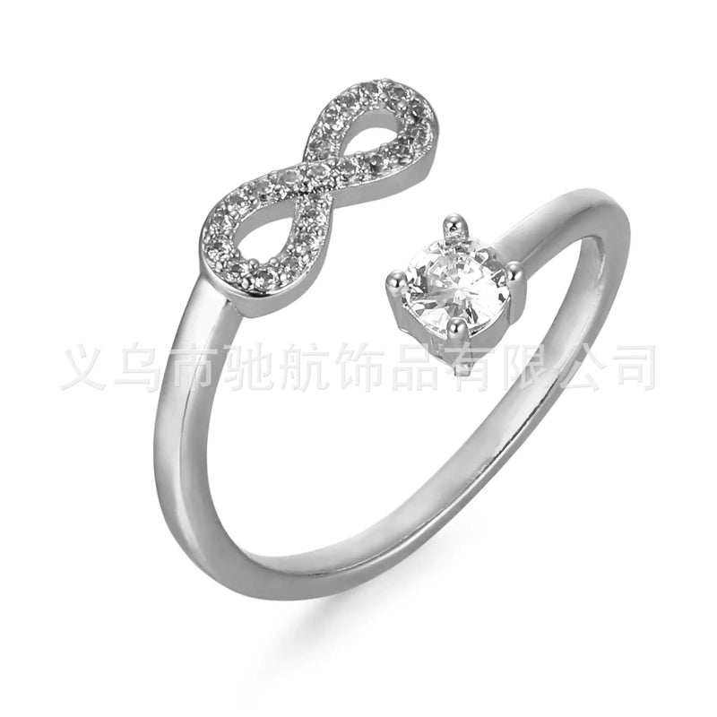 Chic Zirconia Silver/Gold/Rose Gold Ring