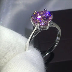 Floral Diamond & Pink Zircon Ring - Bridal Collection
