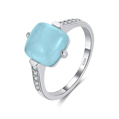 Platinum/Gold Ring with Natural Aquamarine Stone