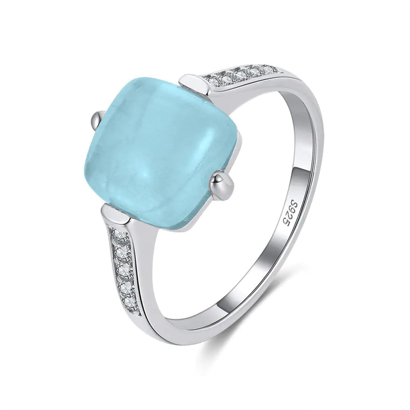 Platinum/Gold Ring with Natural Aquamarine Stone