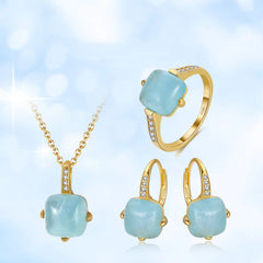 Platinum/Gold Ring with Natural Aquamarine Stone