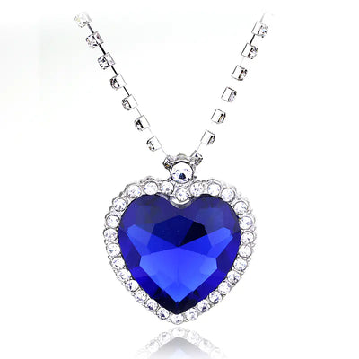 Ocean Heart Crystal Pendant