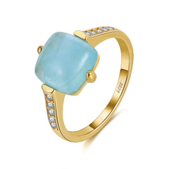 Platinum/Gold Ring with Natural Aquamarine Stone