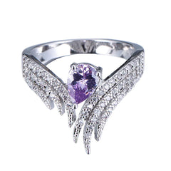 Elegant Winged Diamond Memory Ring
