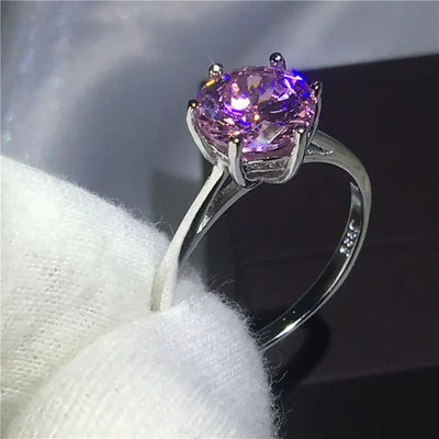 Floral Diamond & Pink Zircon Ring - Bridal Collection